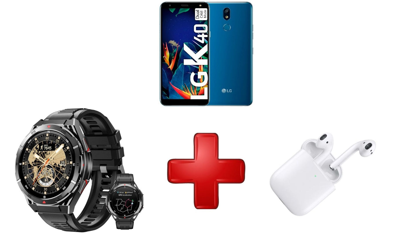 Pack 4 TIKTOK LIVE 3IN 1 Movile LG K40 32GBS+ reloj oukitel BT12+ cascos tipo airpod