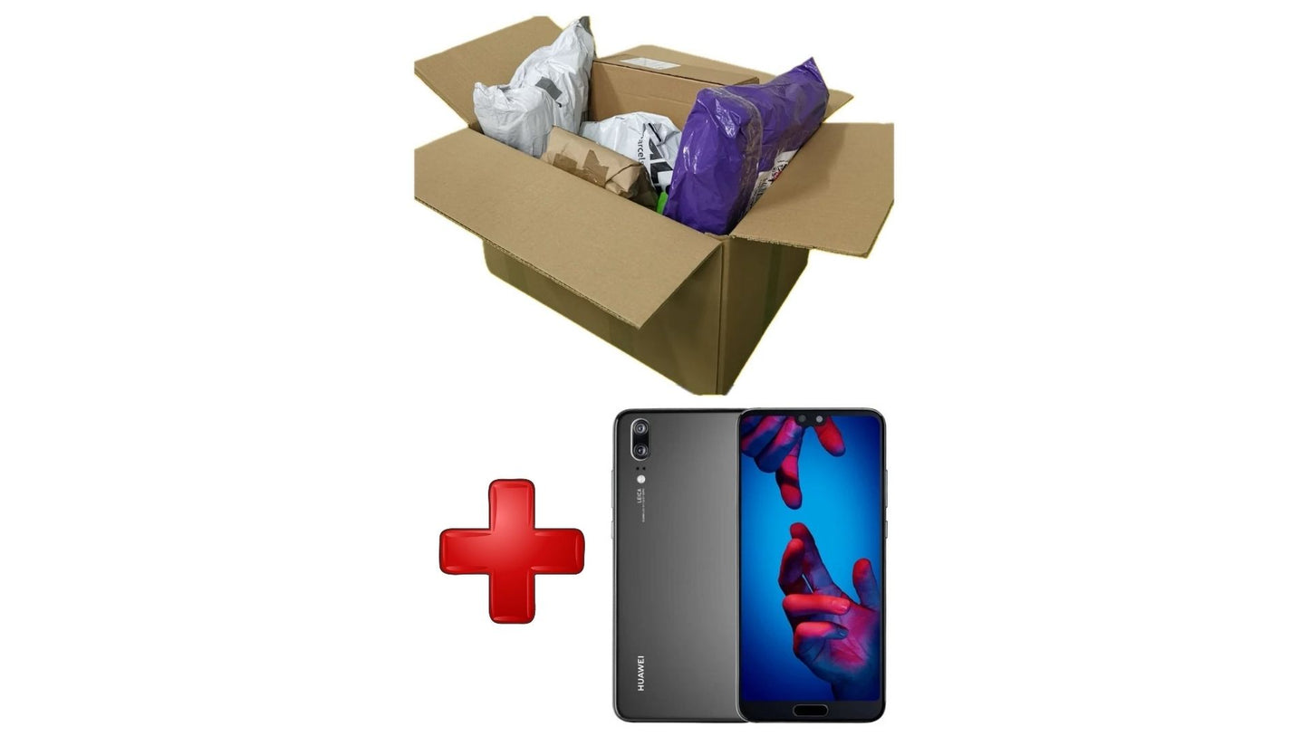 PACK 8 Paquetes Sorpresa Textil + Huawei P20 Smartphone, 128 GB, 4 GB, Negro
