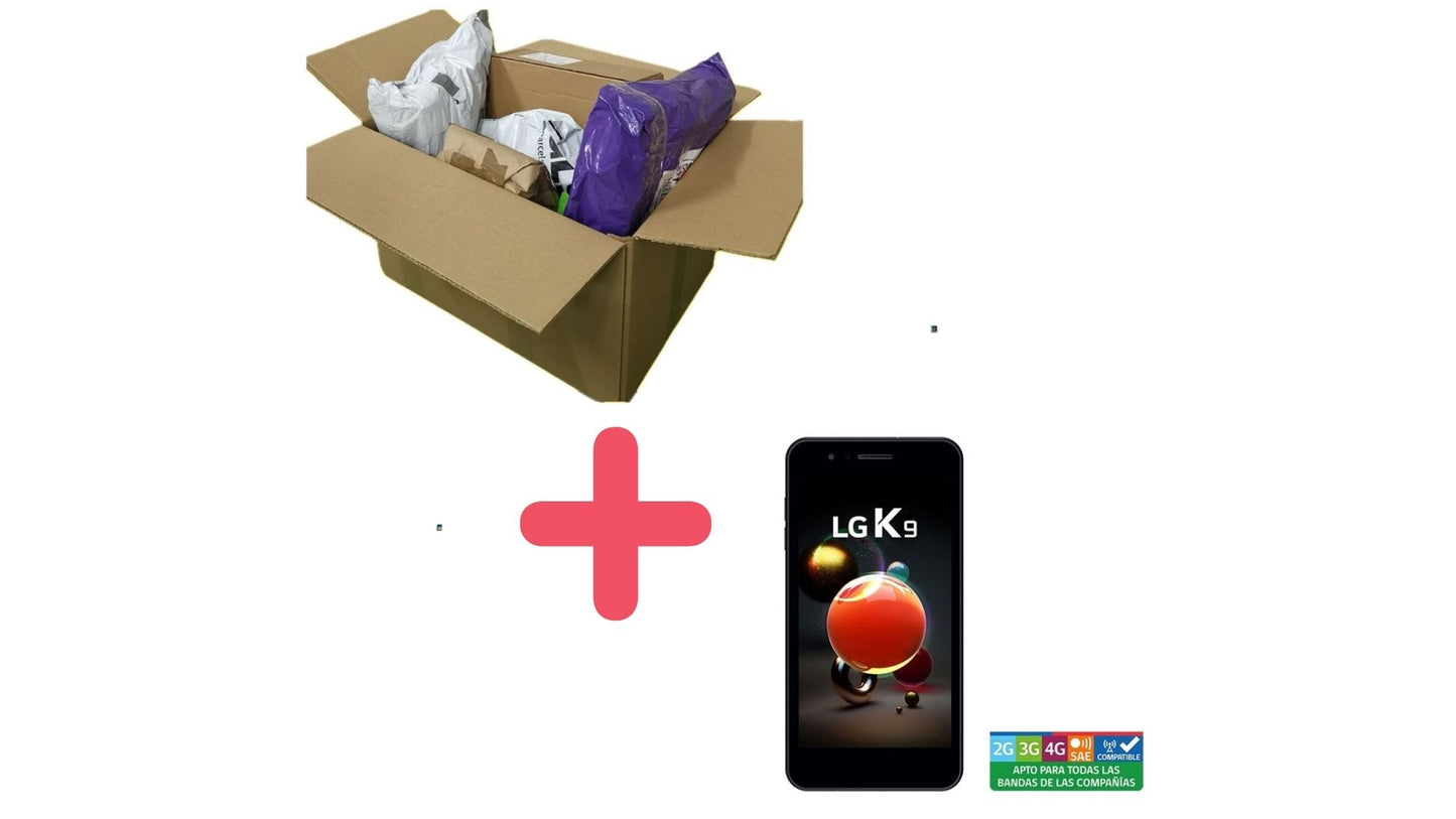 PACK 8 Paquetes Sorpresa Textil +LG K9 16GB+2GB RAM CON ANDROID Y WHATSAPP