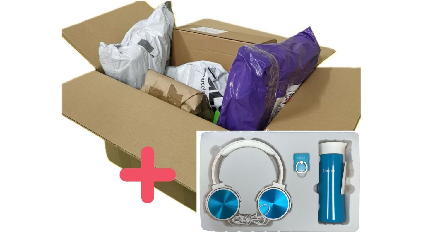 PACK 8 Paquetes Sorpresa Textil + PACK CASCO BOTELLA Y SOPORTE HONOR AZUL