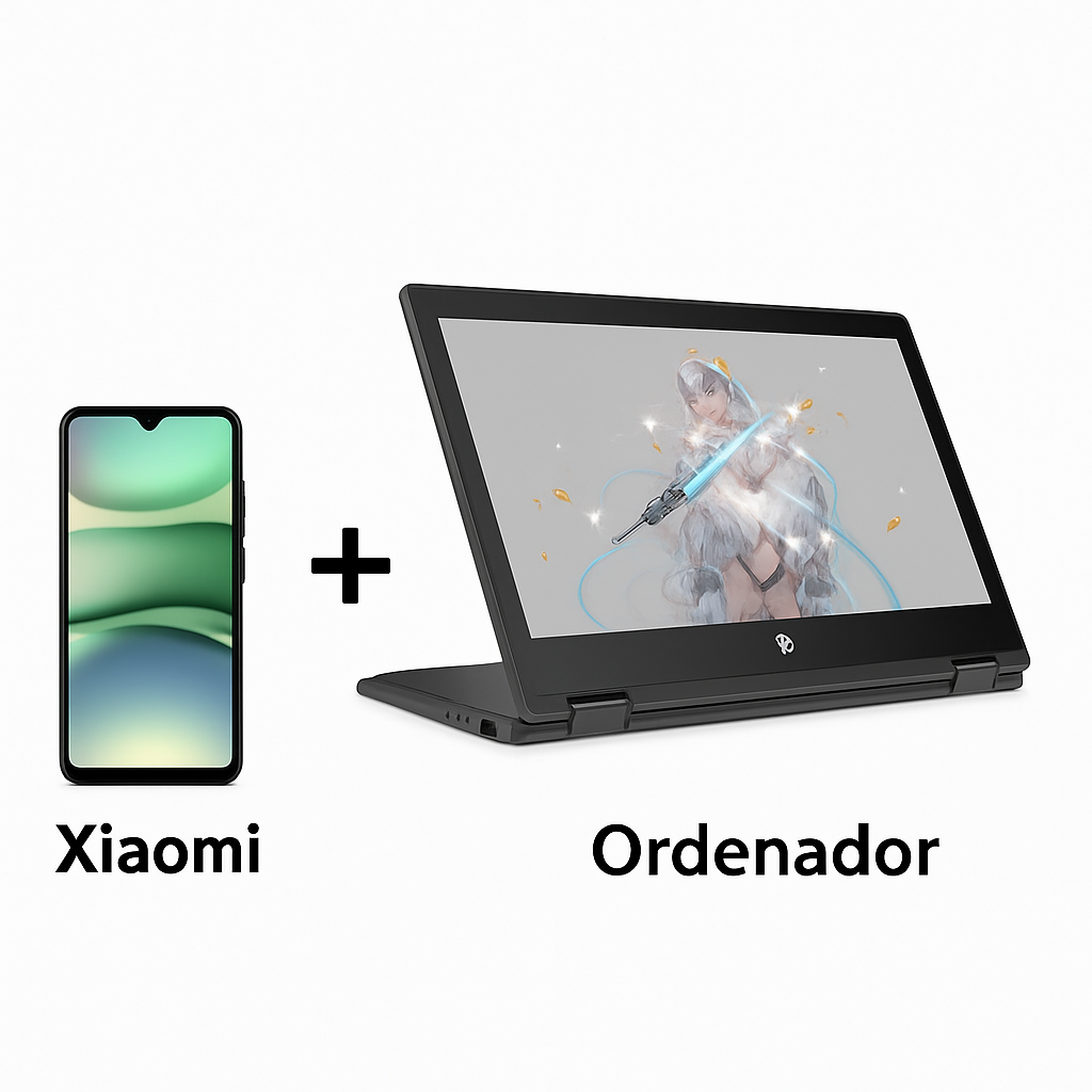 HP ProBook X360 11 G6 EE, portátil usado con pantalla táctil de 11,6", procesador Intel Core i5-10210U, 8 GB de RAM 128 gb windows 11 pro + Xiaomi Redmi A5 Smartphone 6.88" 3GB/64GB Dual SIM 4G 5200mAh 15W Negro