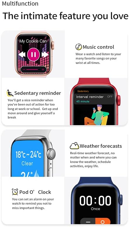 Reloj inteligente original IWO 8 Max para hombres y mujeres, rastreador de fitness, carga inalámbrica, NFC, Bluetooth, llamadas, reloj inteligente (negro)