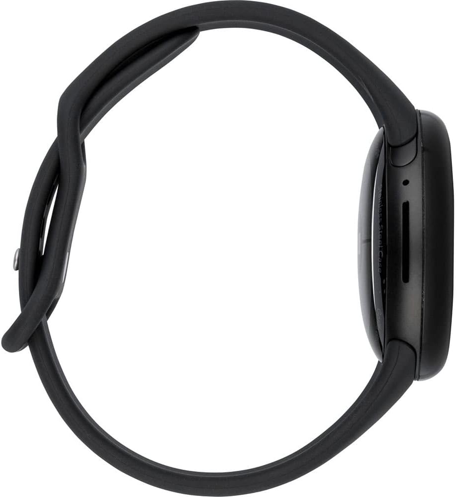 Google Pixel Watch: reloj inteligente Android con monitor de actividad y análisis. Caja de acero inoxidable negro mate con correa deportiva negra volcánica y LTE.