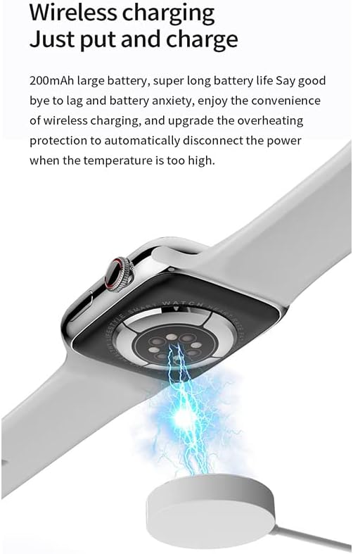 Reloj inteligente original IWO 8 Max para hombres y mujeres, rastreador de fitness, carga inalámbrica, NFC, Bluetooth, llamadas, reloj inteligente (negro)