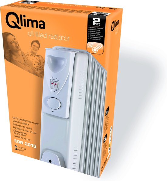 Qlima Eor2015 Calefactor Interior Blanco 1500 W Radiador Aceite Eléctrico