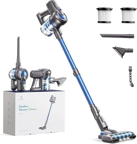 Aspiradora inalámbrica Greenote, 23 kPa, escoba inalámbrica 6 en 1, potente aspiradora inalámbrica de 200 W con luz LED, hasta 35 minutos de autonomía, aspiradora de mano para el hogar