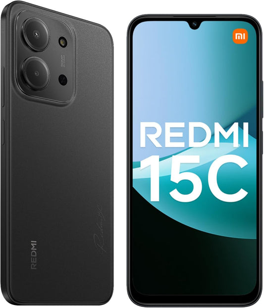 Smartphone XIAOMI Redmi 15C (4+256 GB), pantalla de 6,9", cámara IA de 120 Hz, batería de 50 MP y 6000 mAh, carga rápida, procesador de ocho núcleos de 33 W, color negro