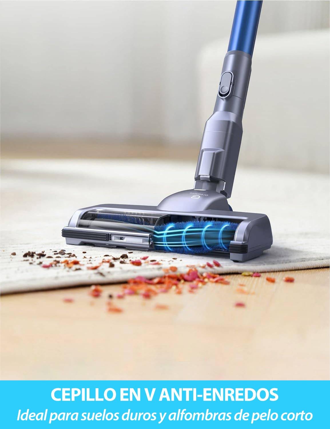 Aspiradora inalámbrica Greenote, 23 kPa, escoba inalámbrica 6 en 1, potente aspiradora inalámbrica de 200 W con luz LED, hasta 35 minutos de autonomía, aspiradora de mano para el hogar