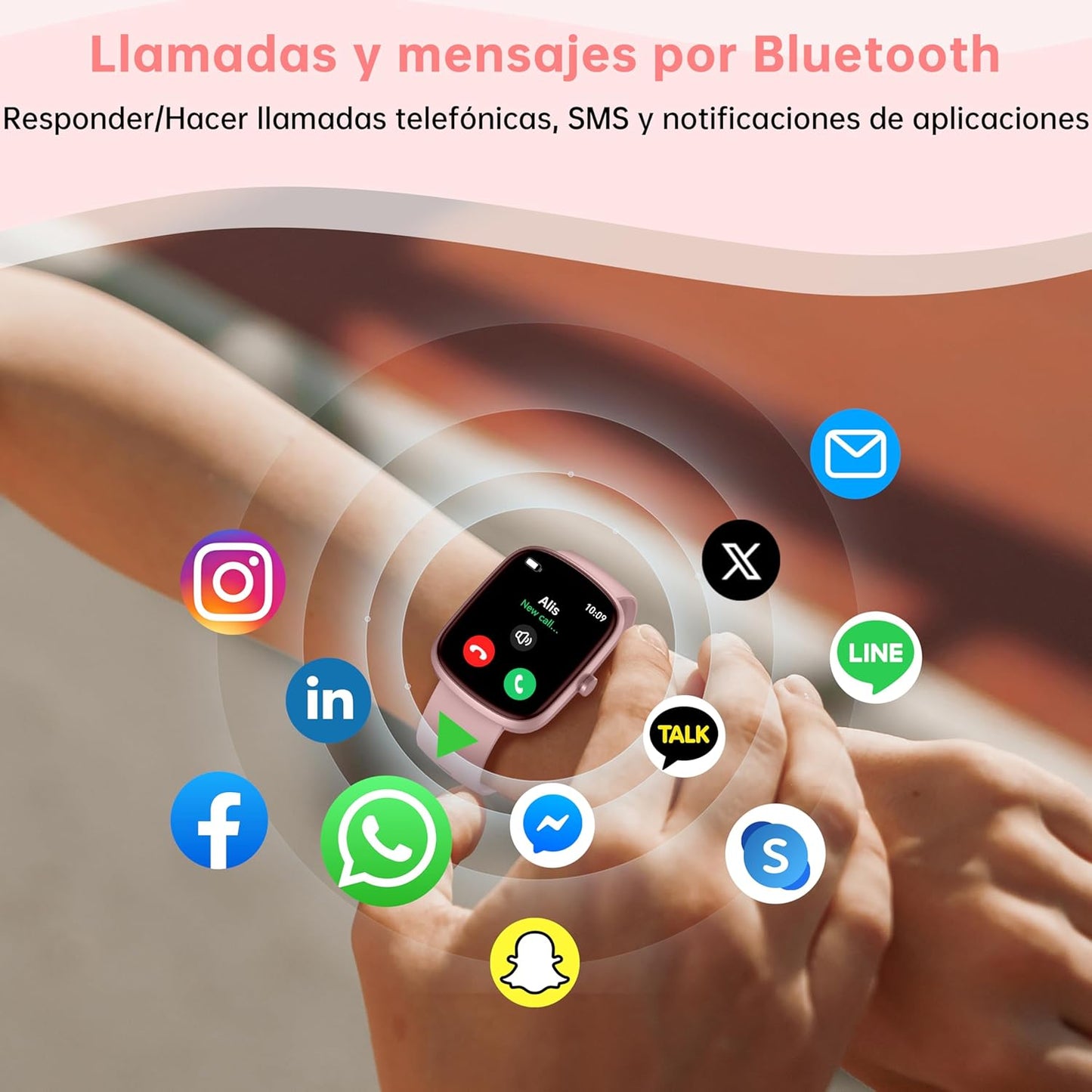 OUKITEL Reloj Inteligente Mujer Hombre, 1.91" HD Smartwatch Mujer Hombre con Llamadas Bluetooth, 140+ Modos Deportivos Smart Watch, SpO2/Pulsómetro/Monitor de Sueño, IP68 Impermeable para Android iOS