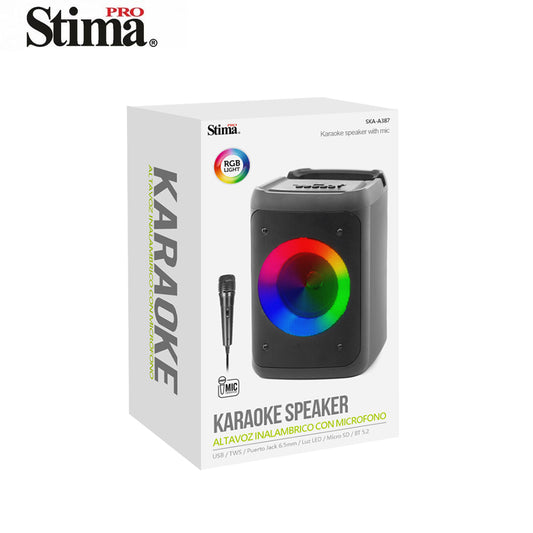 Karaoke Altavoz con Bluetooth 5.2 / Con Luz RGB SAB-A387 CON MICROFONO