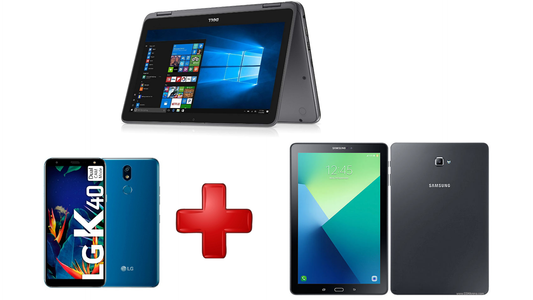 PACK 1 LG K40, Azul, 32 GB, 2 GB RAM+ORDENADORDell Latitude 3190 Pentium Silver N5000-4 GB RAM - 128 GB+TABLET SAMSUNG TAB A 2016 32GIGAS 4G