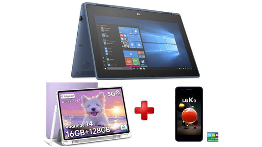 PACK 1 PROMO TIKTOK ORDENADOR HP WINDOWN 10 TACTIL 2 IN 1 USADO+TABLET OUKITEL OT9 16RAM+128GBS WIFI +LG K9 16GBS CON RADIO FM