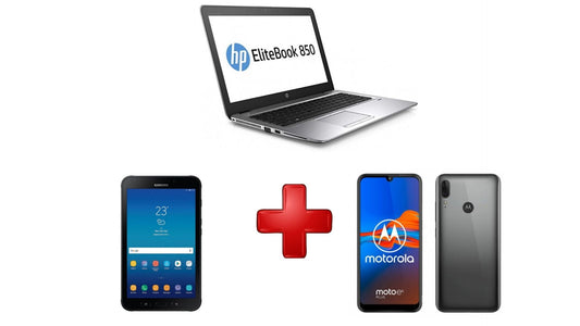 PACK VUELTA AL COLE ORDENADOR HP EliteBook 850 G3 / Intel Core i5-6300U / 15" FHD / 8GB RAM / 128 GB elige TABLET SAMSUNG o MOVIL MOTOROLA E6 PLUS